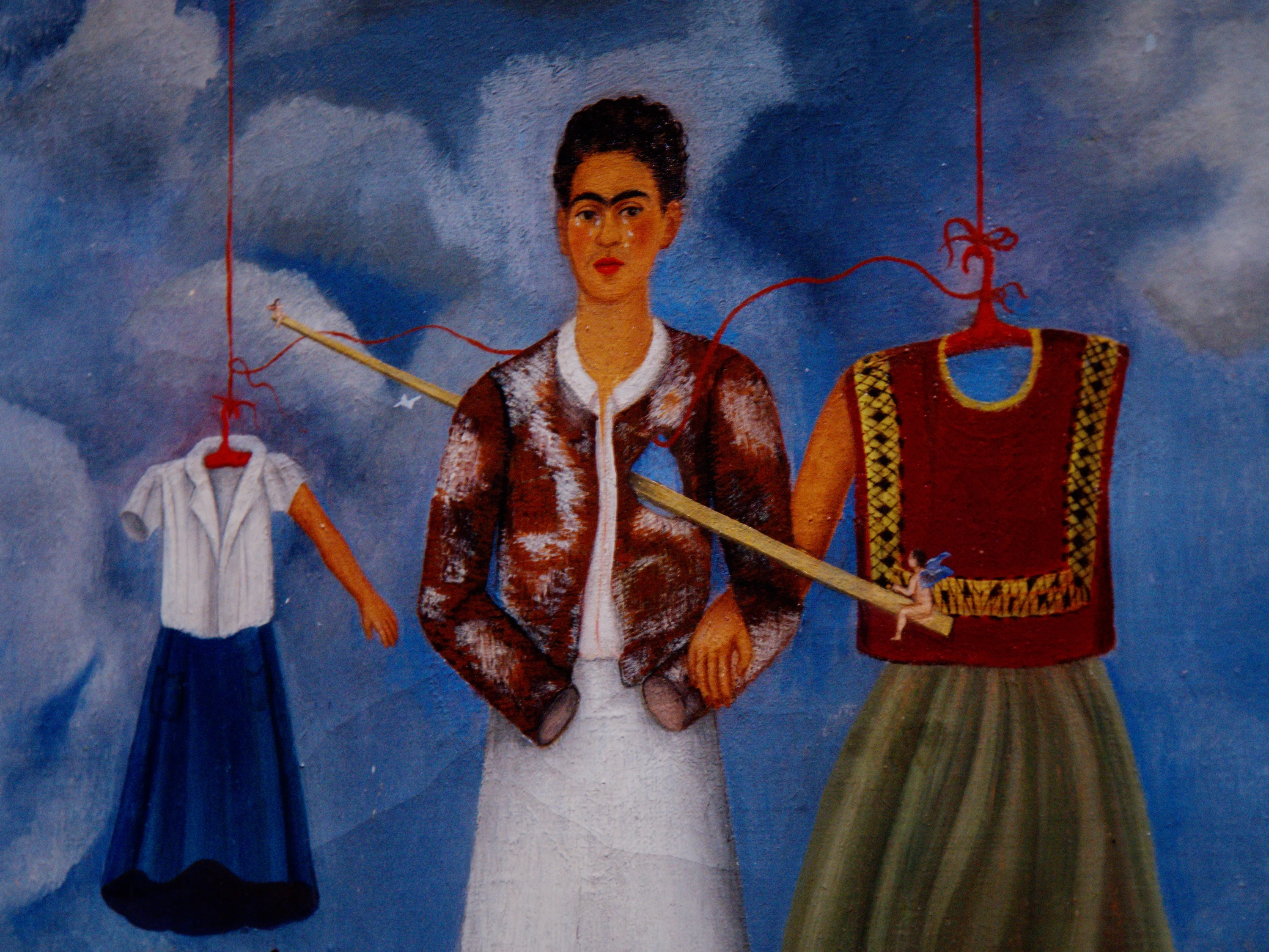 Detail of Memory, the Heart — the two hanging garments beside Frida